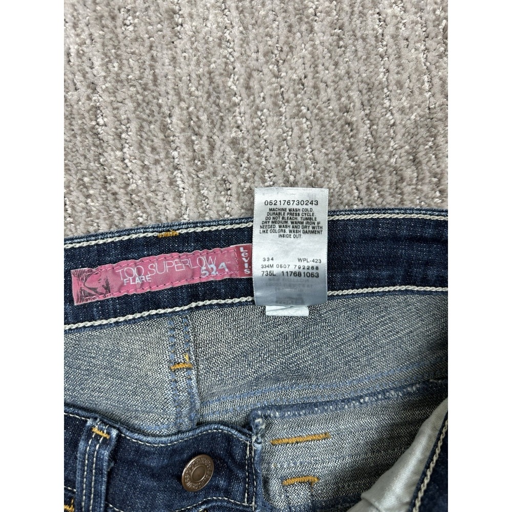 Levi's 524 Women's Too Superlow Flare Blue Jeans - Size 3 Medium (29x31.5) - Picture 6 of 11